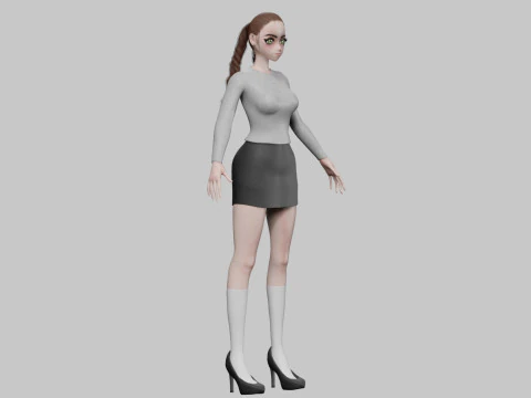 Basic classic girl V28222 3D Model