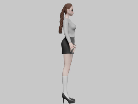 Basic classic girl V28222 3D 模型