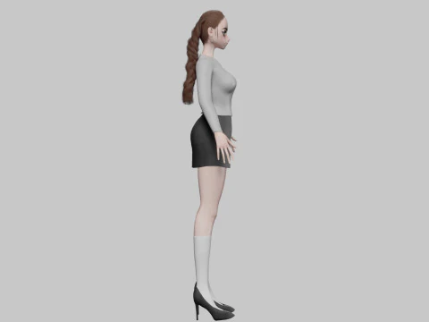 Basic classic girl V28222 3D Model