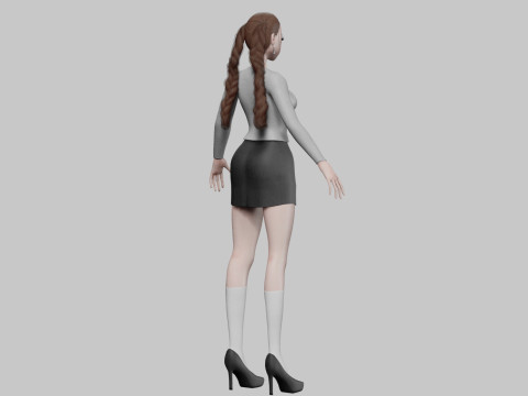 Basic classic girl V28222 3D 模型