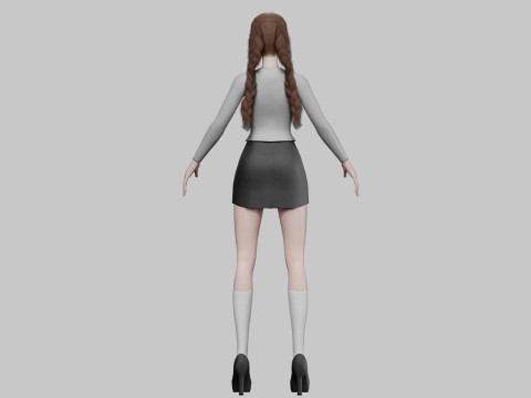 Basic classic girl V28222 3D 模型