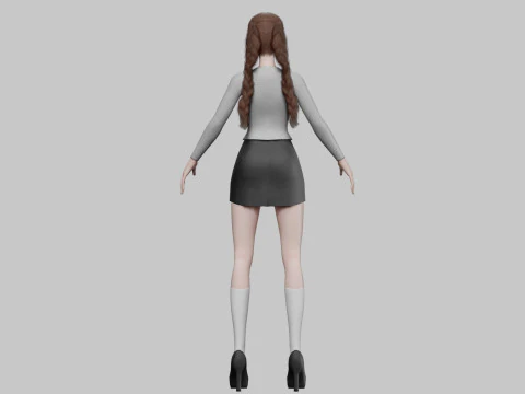 Basic classic girl V28222 3D Model