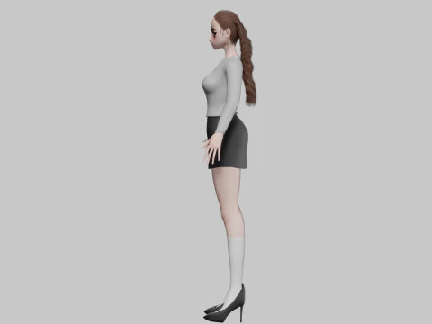 Basic classic girl V28222 3D Model