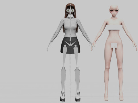 Basic classic girl V28222 3D 模型