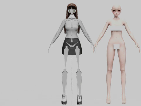 Basic classic girl V28222 3D Model