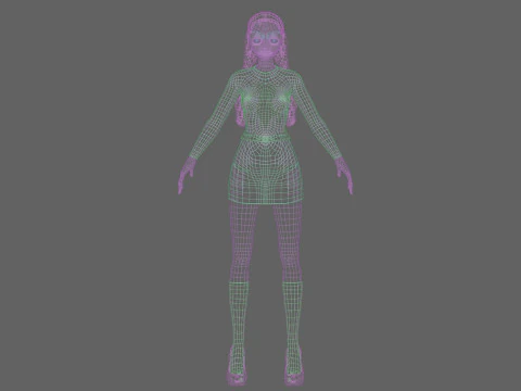 Basic classic girl V28222 3D Model
