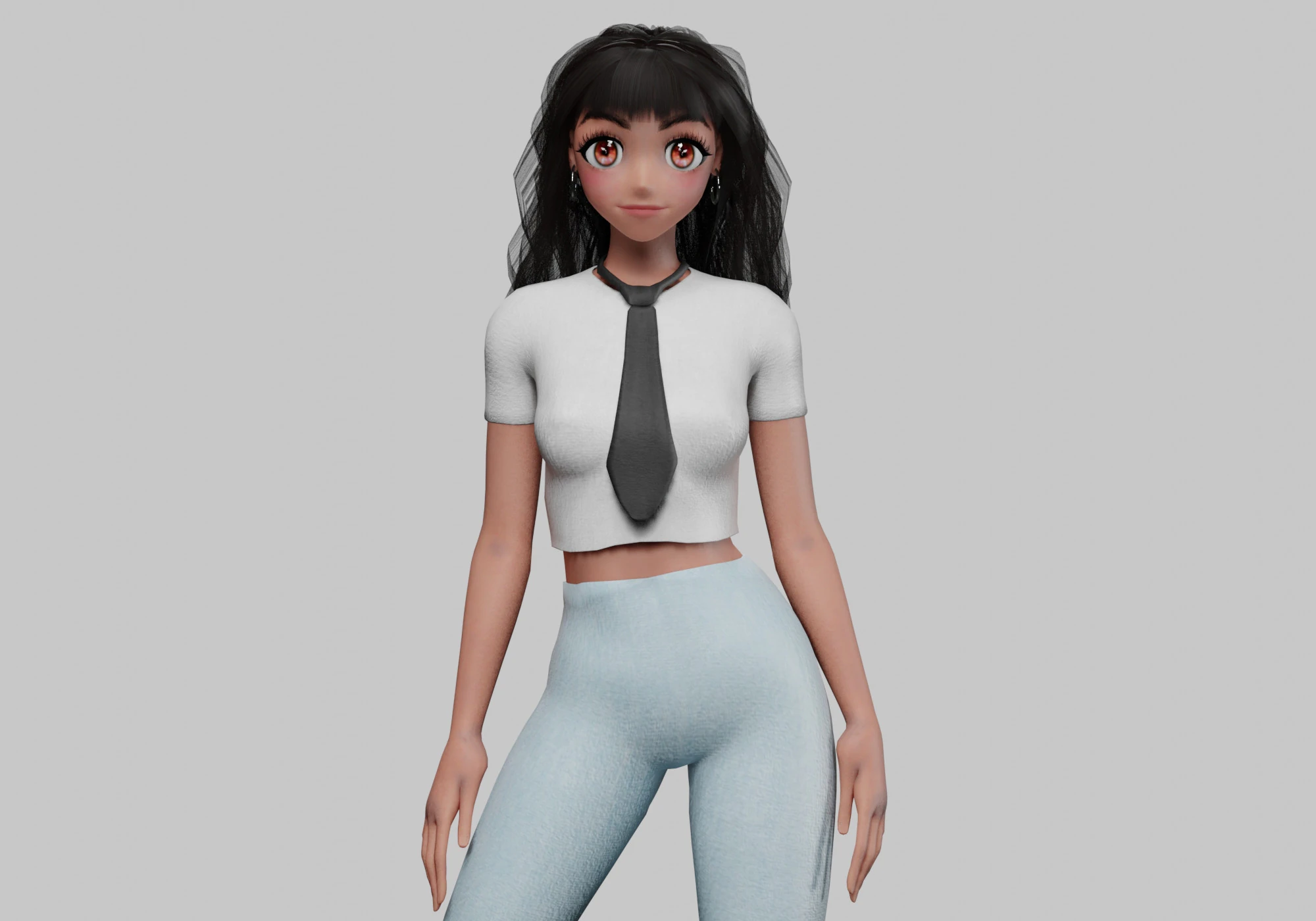 Basic cool girl V32006 3D Model .c4d .max .obj .3ds .fbx .stl .blend 