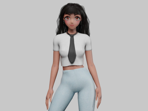 Basic cool girl V32006 3D Model