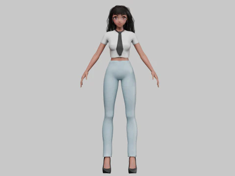 Basic cool girl V32006 3D Model