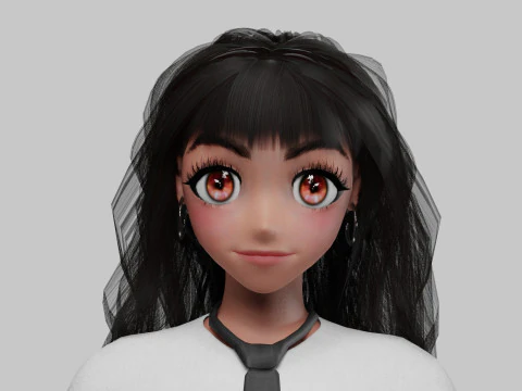 Basic cool girl V32006 3D Model