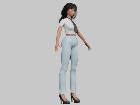 Basic cool girl V32006 3D Model