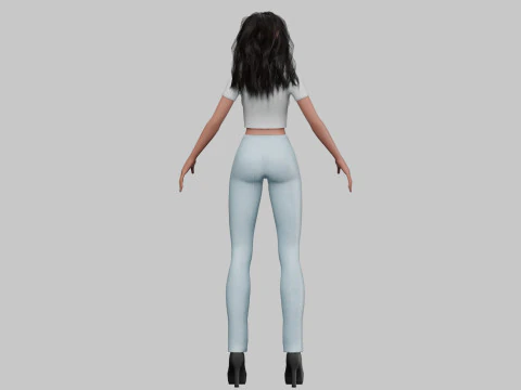 Basic cool girl V32006 3D Model