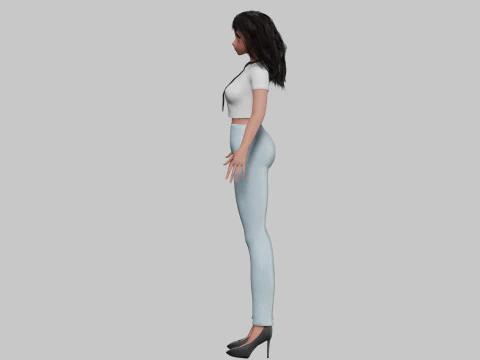 Basic cool girl V32006 3D Model