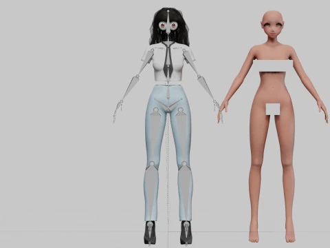 Basic cool girl V32006 3D Model