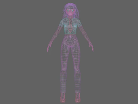 Basic cool girl V32006 3D Model