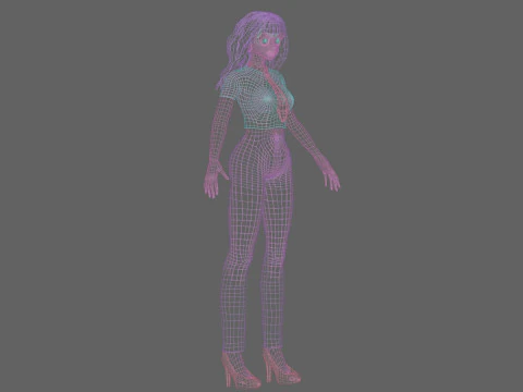 Basic cool girl V32006 3D Model