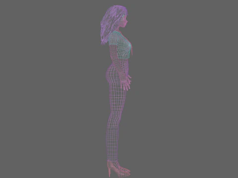 Basic cool girl V32006 3D Model