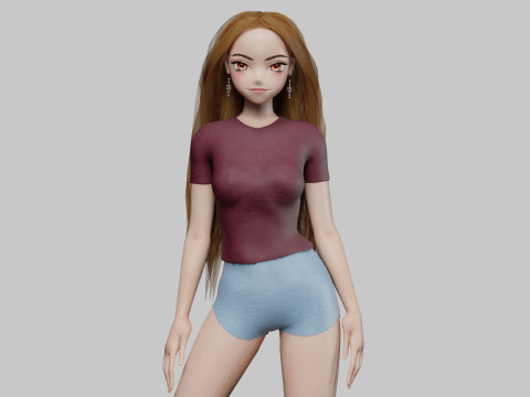 Basic cute girl V31959 3D Модель