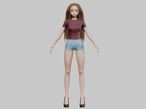 Basic cute girl V31959 3Dモデル