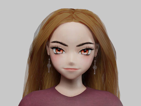 Basic cute girl V31959 3D Model
