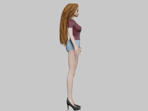 Basic cute girl V31959 3D Model