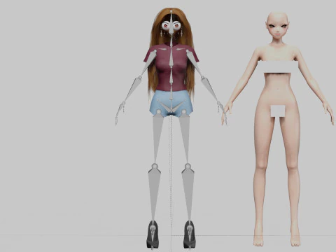 Basic cute girl V31959 3D Model