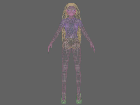 Basic cute girl V31959 3D Model