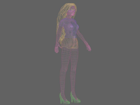 Basic cute girl V31959 3D Model