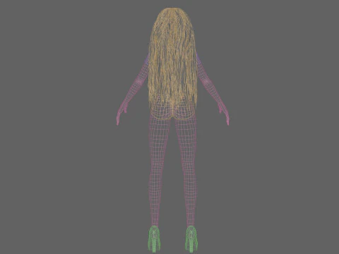 Basic cute girl V31959 3D Model