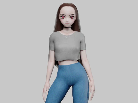 Basic Standard girl V27774 3D Model