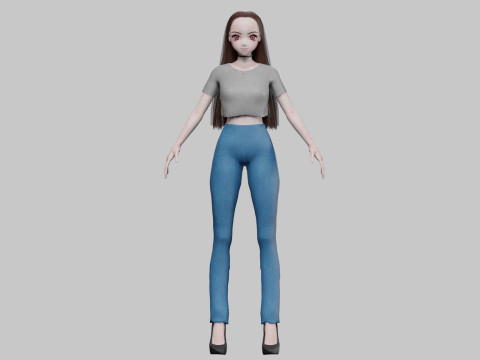 Basic Standard girl V27774 Modello 3D