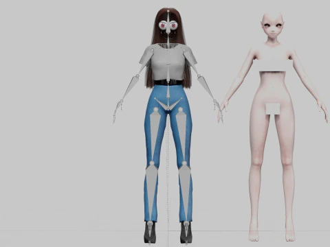 Basic Standard girl V27774 3D Model