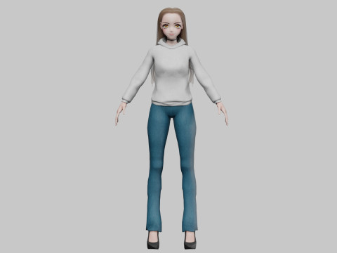 Basic sweet girl V32401 3D Model