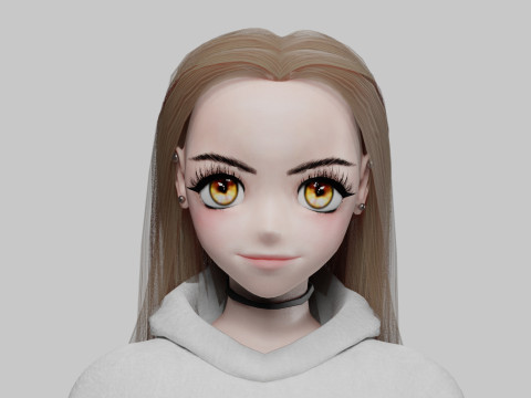 Basic sweet girl V32401 3D Model