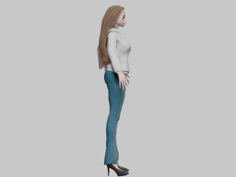 Basic sweet girl V32401 3D Model