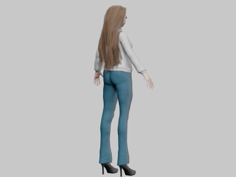Basic sweet girl V32401 3D Model
