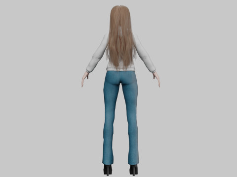 Basic sweet girl V32401 3D Model