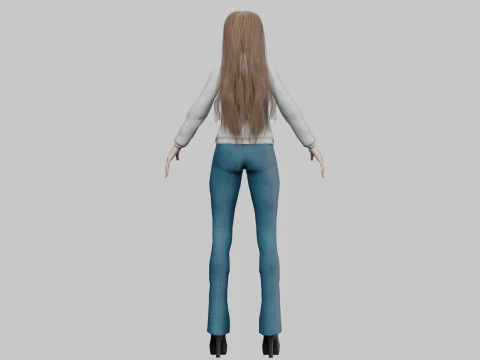 बेसिक प्यारी लड़की V32401 3D मॉडल