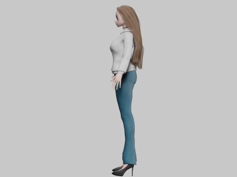 Basic sweet girl V32401 3D Model