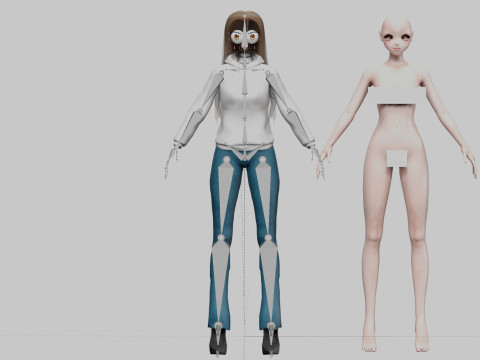 Basic sweet girl V32401 3D Model