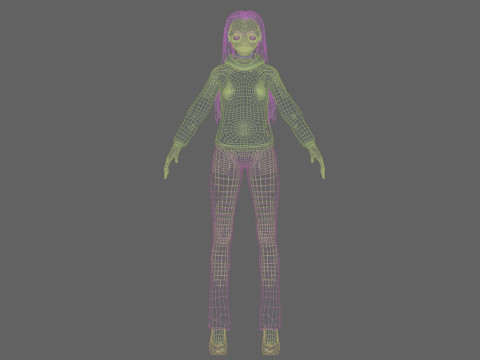 Basic sweet girl V32401 3D Model