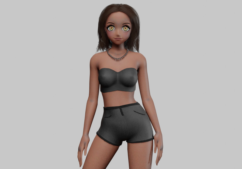 Beautiful anime girl V30692 Model 3D .c4d .max .obj .3ds .fbx .stl .blend 