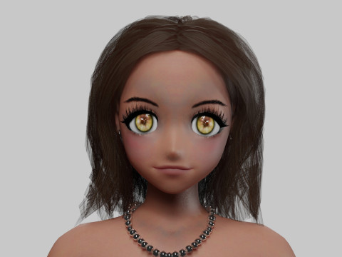 Beautiful anime girl V30692 Model 3D