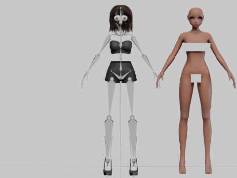 Beautiful anime girl V30692 Model 3D