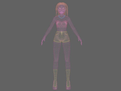 Beautiful anime girl V30692 Model 3D