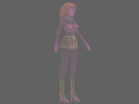 Beautiful anime girl V30692 Model 3D