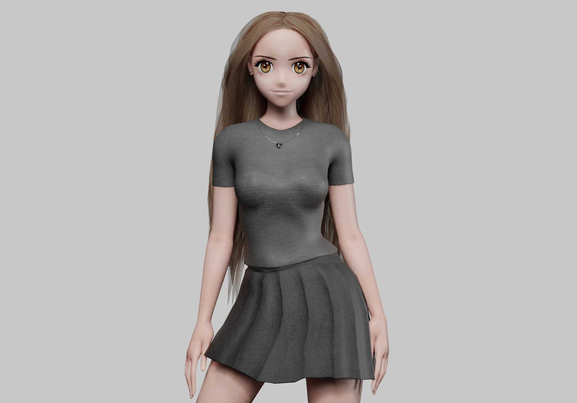 Beautiful Basic girl V31406 3D Model .c4d .max .obj .3ds .fbx .stl .blend