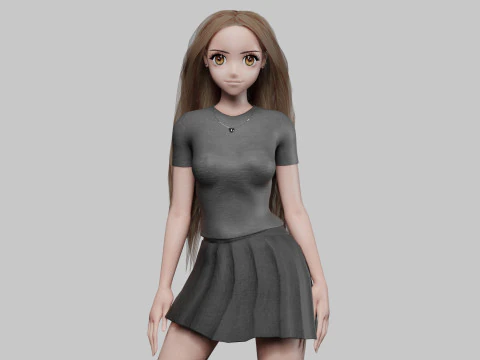 Beautiful Basic girl V31406 3D Model