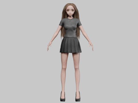 Beautiful Basic girl V31406 3D 模型