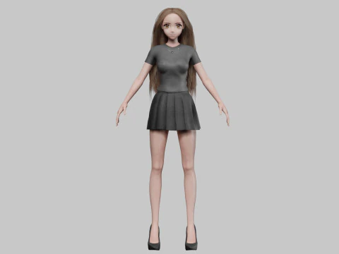 Beautiful Basic girl V31406 3D Model